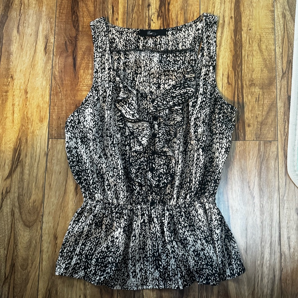 Black and Tan tank blouse